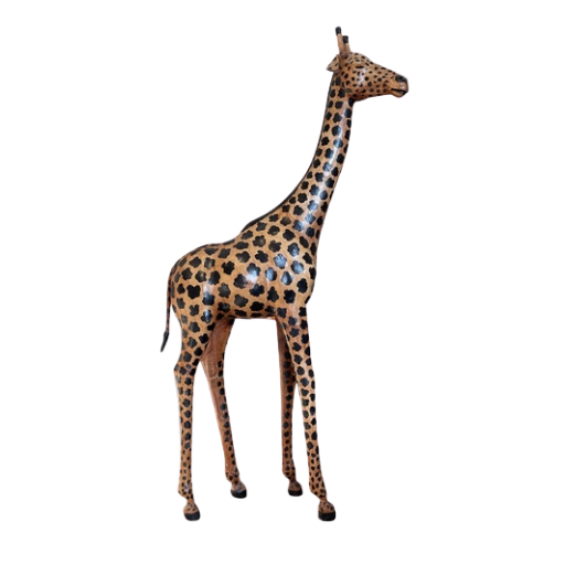 XL Leather Wrapped Giraffe Sculpture