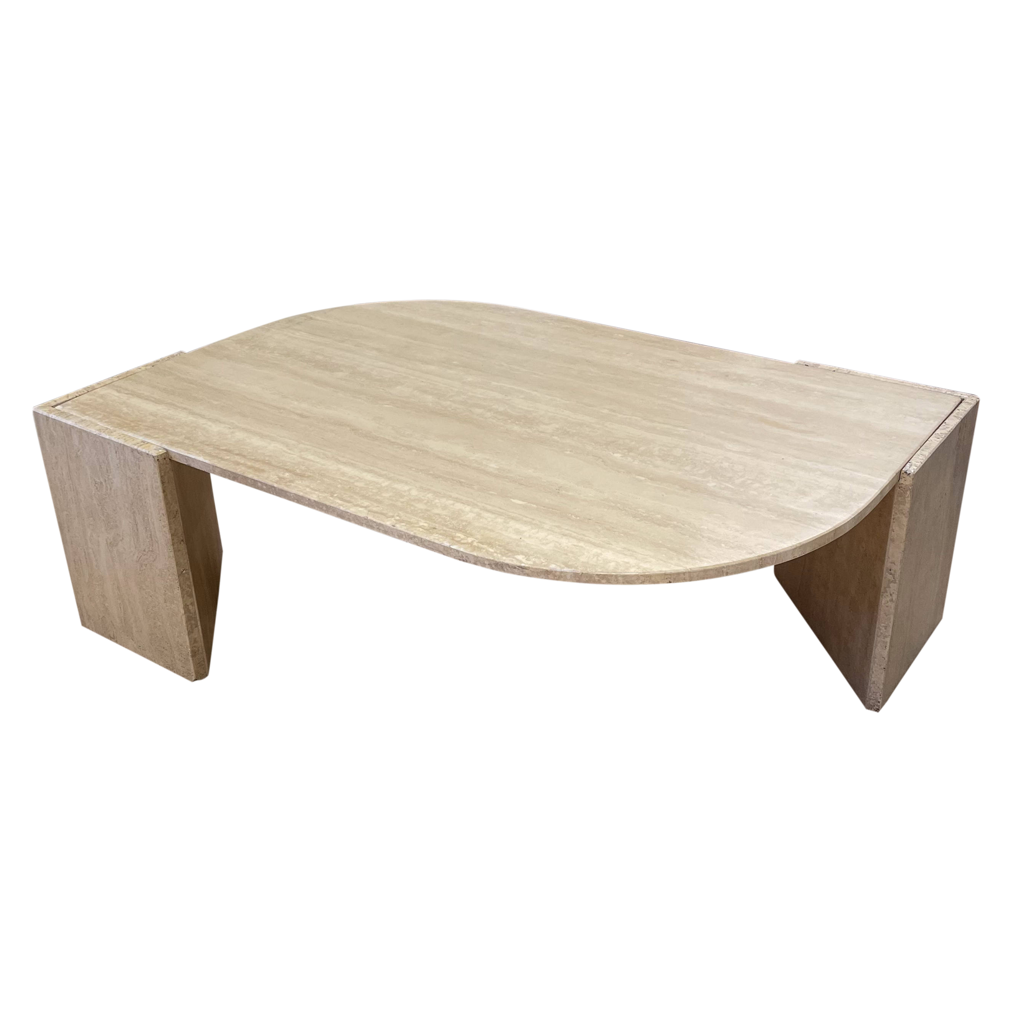 Curved Travertine Coffee Table Pop Up Home