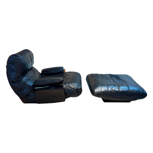 Black Patchwork Leather Marsala Chair