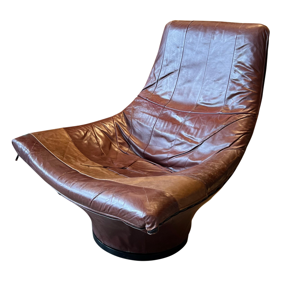 Leather Lounge Chair by Jack Crebolder for Young International