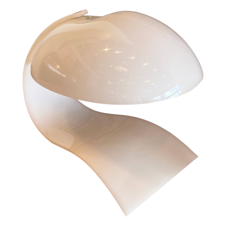 Pair of White Plastic Italian Table Lamps