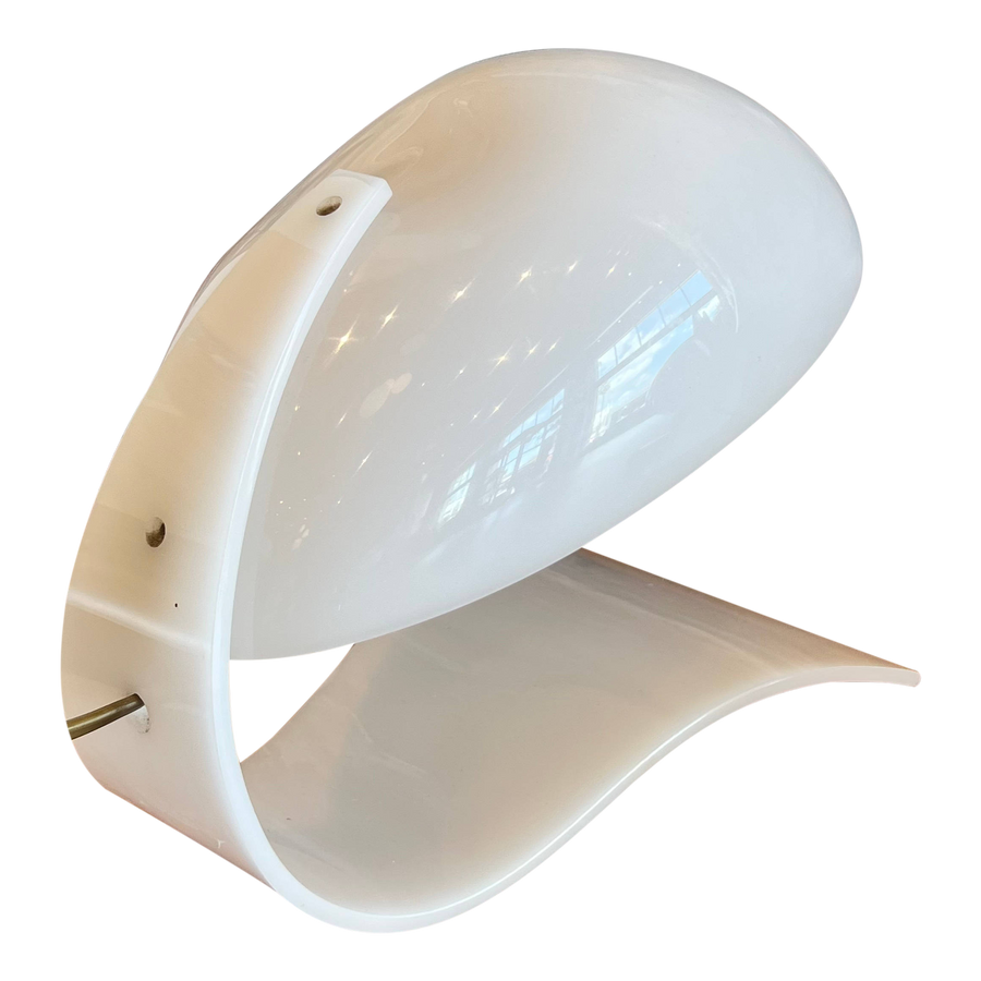 Pair of White Plastic Italian Table Lamps