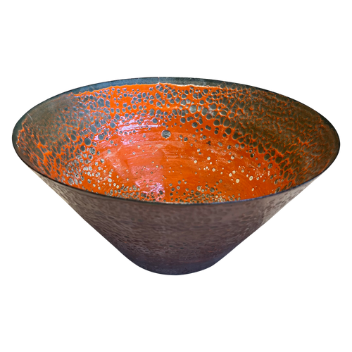 Red Accent Enamel Bowl