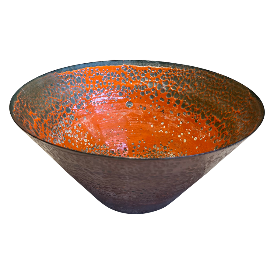 Red Accent Enamel Bowl