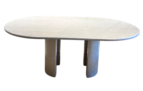 Oval Italian Travertine Dining Table