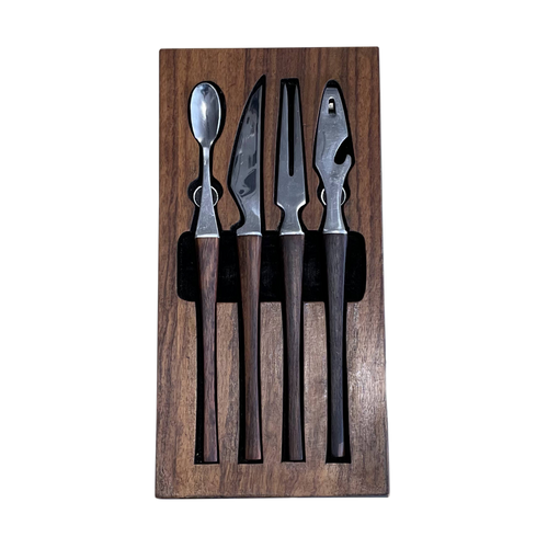Utensil Set with Wood Display Tray