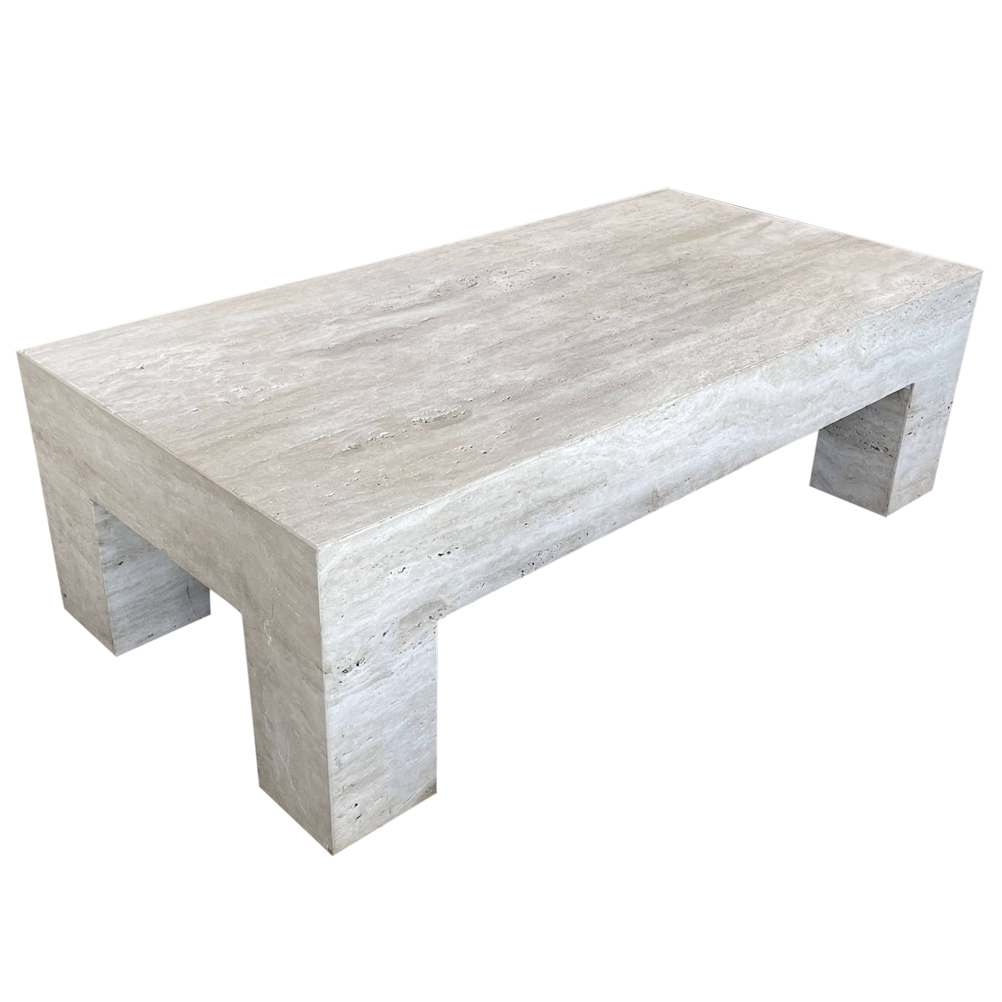 Rectangular Block Travertine Coffee Table Pop Up Home