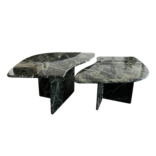 Pair of Green Marble Nesting Tables