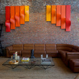 8 Piece Percival Lafer Patchwork Leather Modular Sofa and Ottoman, 1960s