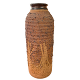 Textured Carved Studio Pottery Vase