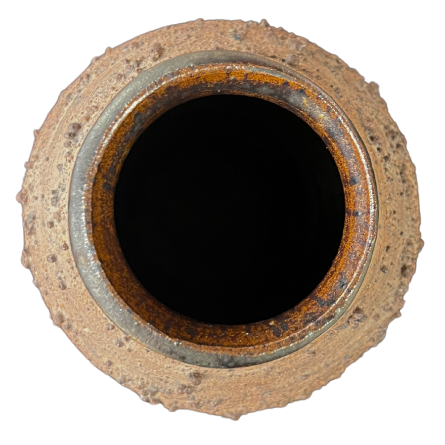 Textured Carved Studio Pottery Vase