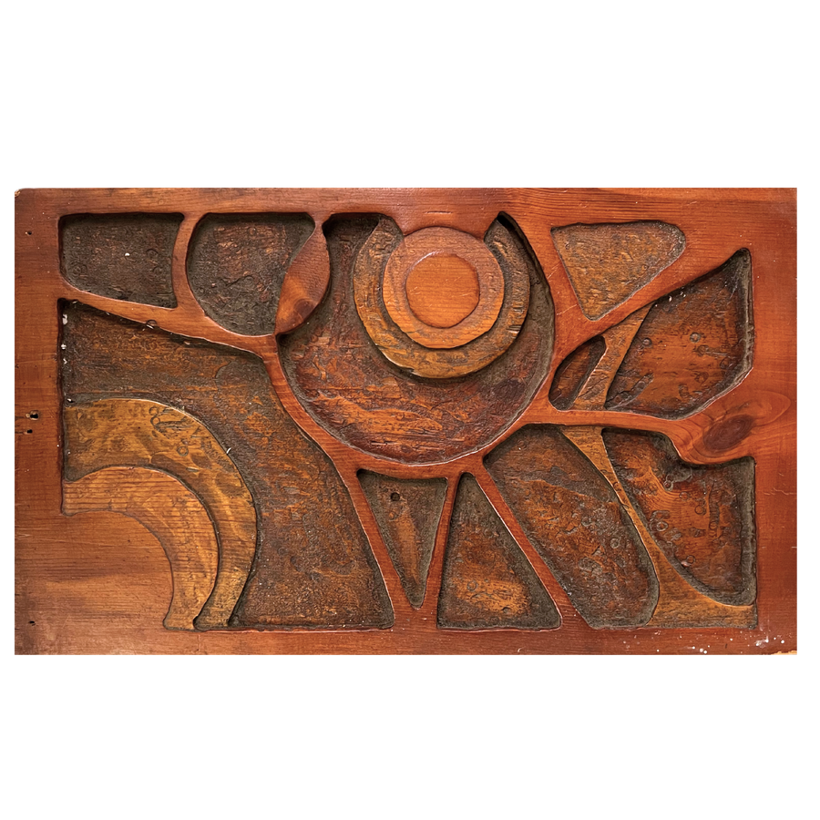 Vintage 3 Piece Carved Wood Wall Hanging