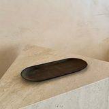 Patinated Brass Oval Catchall Tray