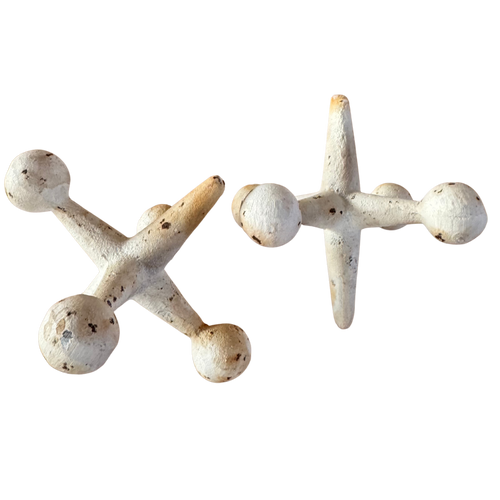 Pair of Ivory Cast Iron Jacks