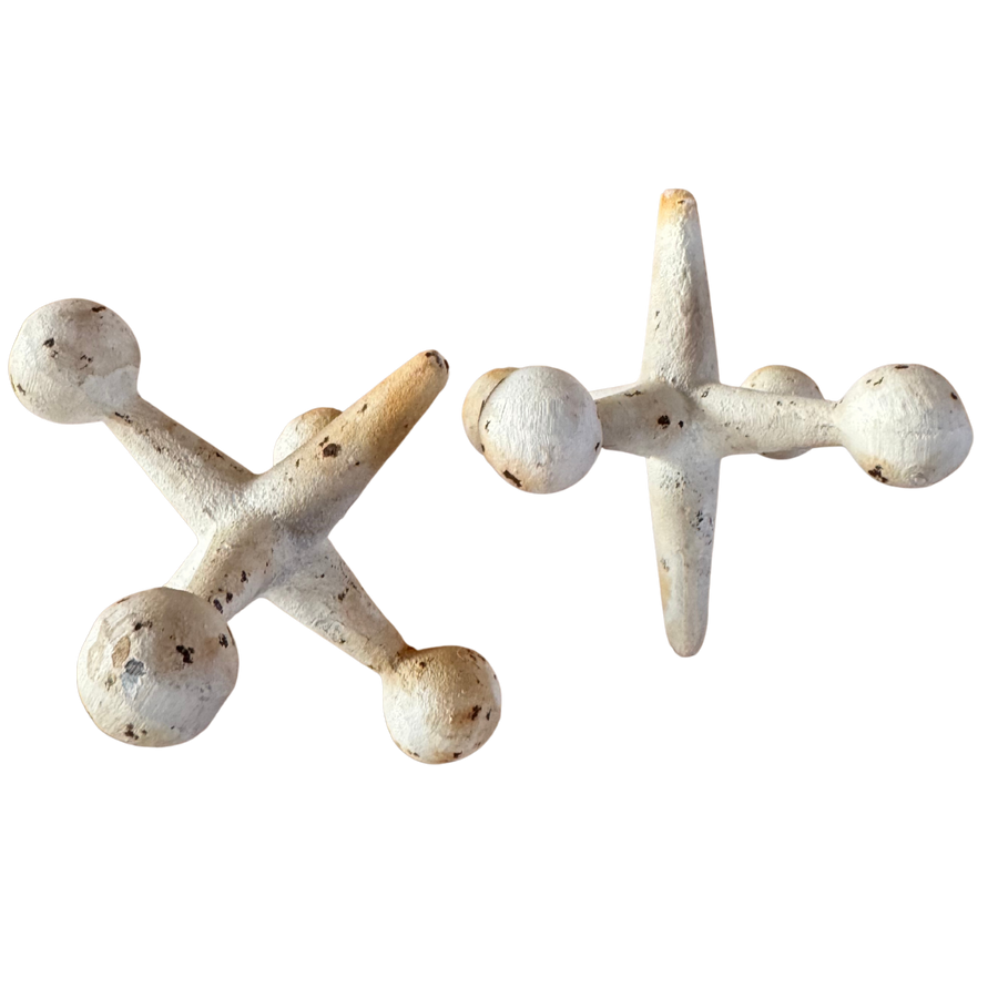 Pair of Ivory Cast Iron Jacks