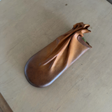 Vintage Camel Leather Wall Vase