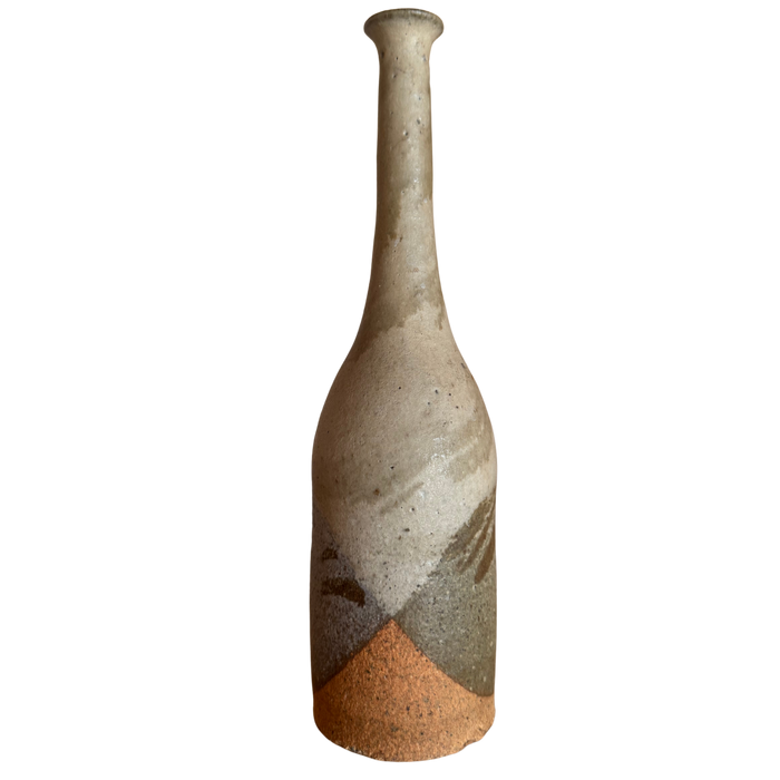 Tall Stoneware Bottle Vase