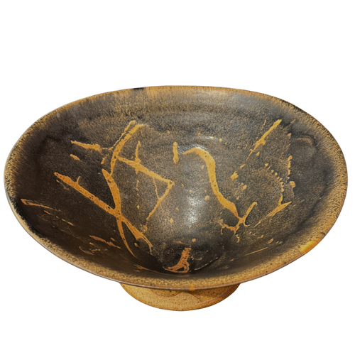 Stoneware Drip Glaze Fruit Bowl