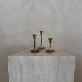Small Graduated Brass Candlesticks, Set of 3