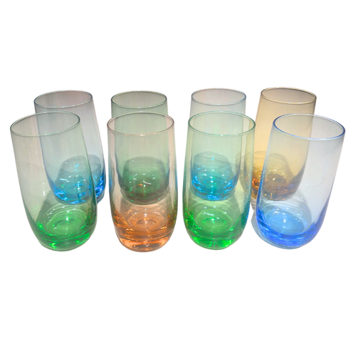 Set of 8 Multicolor Vintage Glasses