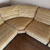 4 Piece Butter Velvet Italian Modular Sofa, 1970s