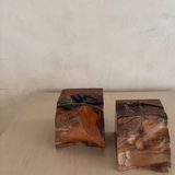 Freeform Carved Wood Bookends