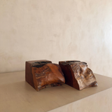 Freeform Carved Wood Bookends