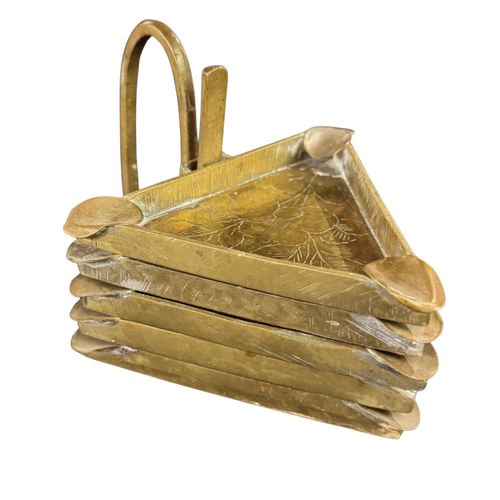 Set of 5 Etched Triangular Ashtrays