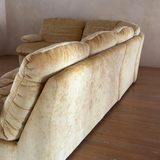 4 Piece Butter Velvet Italian Modular Sofa, 1970s