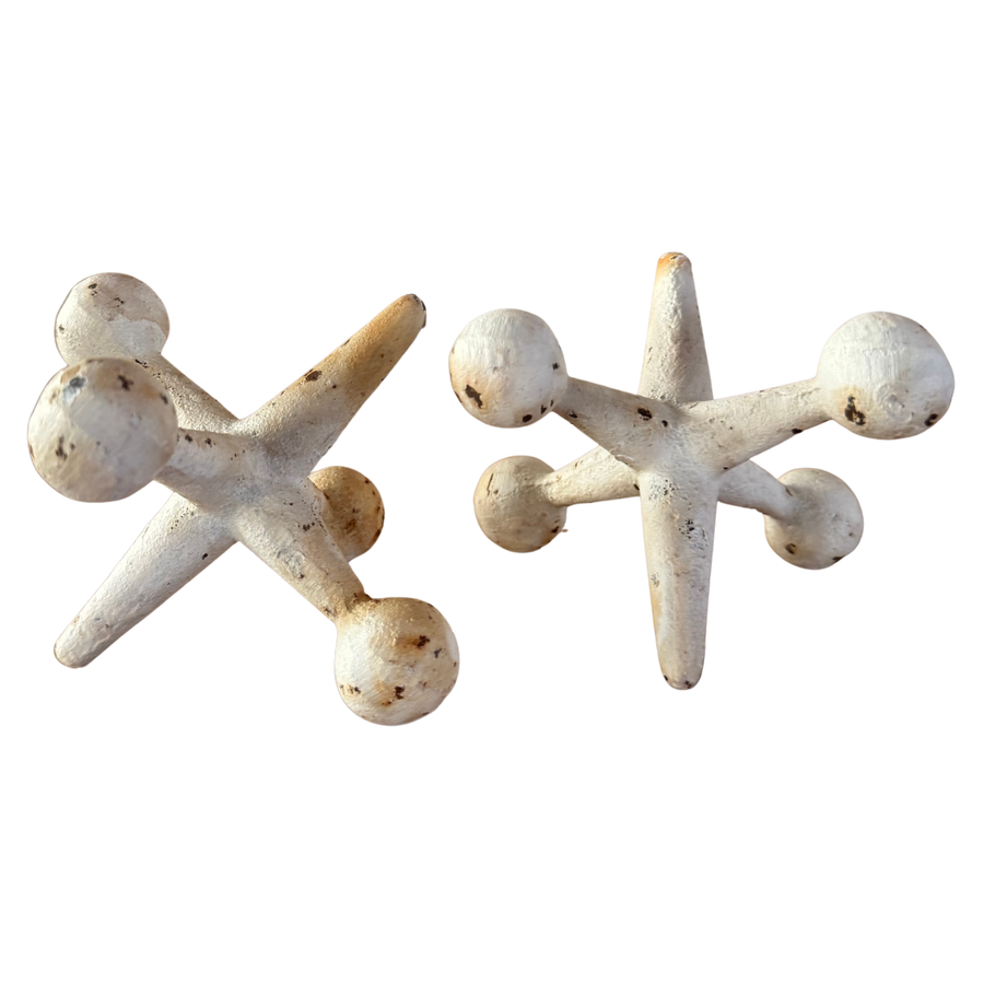 Pair of Ivory Cast Iron Jacks