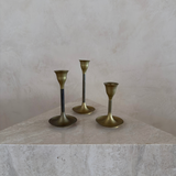 Small Graduated Brass Candlesticks, Set of 3