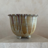 Footed Drip Glaze Studio Pottery Planter