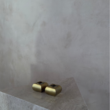 Pair of Modernist Square Brass Candleholders