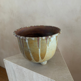 Footed Drip Glaze Studio Pottery Planter