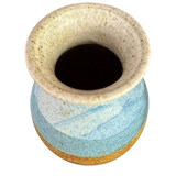 Sky Blue Accented Studio Pottery Vase