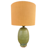 Hand Carved Studio Ceramic Leaf Table Lamp