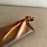Vintage Camel Leather Wall Vase