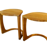 Pair of Curved Maple Side Tables
