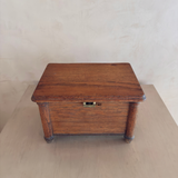 Antique Oak Storage Chest with Brass Latch