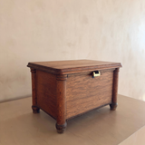 Antique Oak Storage Chest with Brass Latch