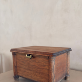 Antique Oak Storage Chest with Brass Latch