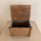 Antique Oak Storage Chest with Brass Latch