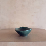 Green Speckled Glaze Teardrop Bird Motif Catch All