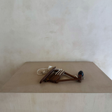 Antique Danish Wood Accordion Wall Sconce