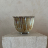 Footed Drip Glaze Studio Pottery Planter