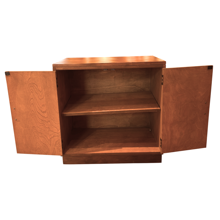 Pair of Vintage Double Door Nightstands with Metal Pulls