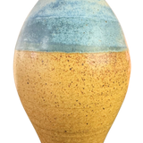 Sky Blue Accented Studio Pottery Vase