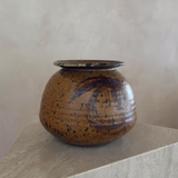 Rustic Amber Glazed Ceramic Jar