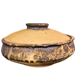 Textured Ceramic Glazed Lidded Vessel