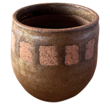 Textured Studio Pottery Vessel with Geometric Detailing